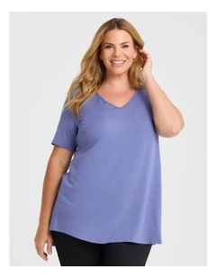 Bamboo Base V Neck Short Sleeve Top