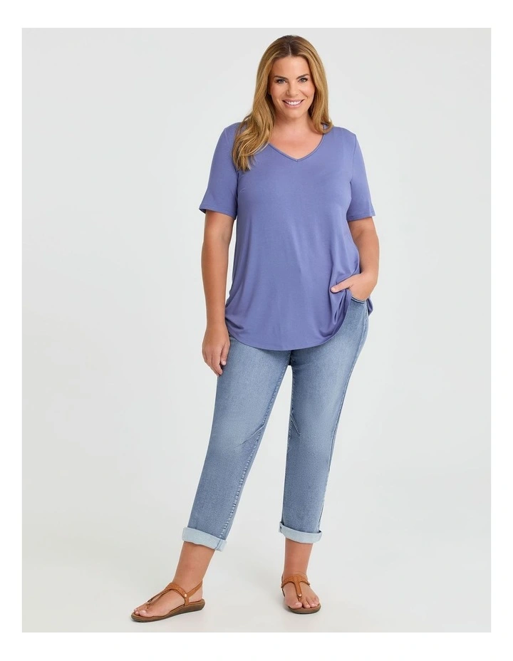 Bamboo Base V Neck Short Sleeve Top image 4