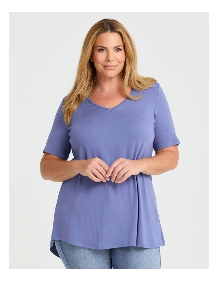 Bamboo Base V Neck Short Sleeve Top image 5