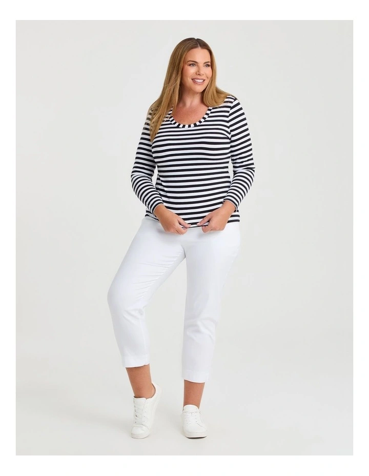 Natural Stripe Body Top Black/white image 3