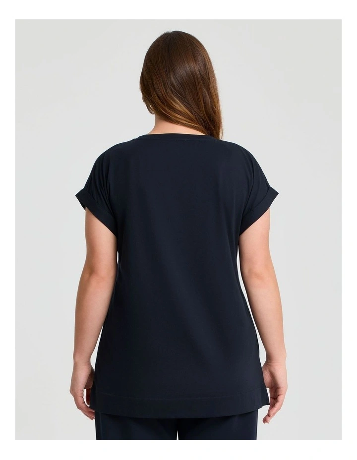 Cotton Signature Logo T-shirt Navy image 2