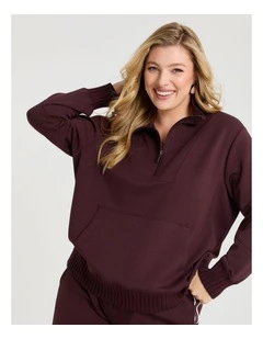Luxe Touch Half Zip Top in Plum