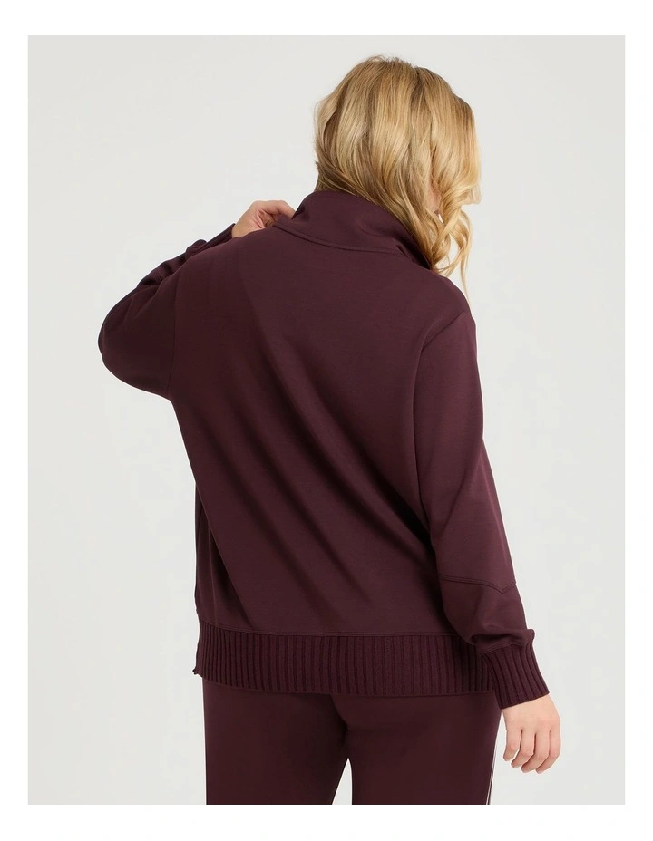 Luxe Touch Half Zip Top in Plum image 2