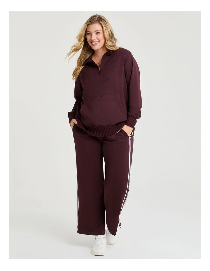 Luxe Touch Half Zip Top in Plum image 3