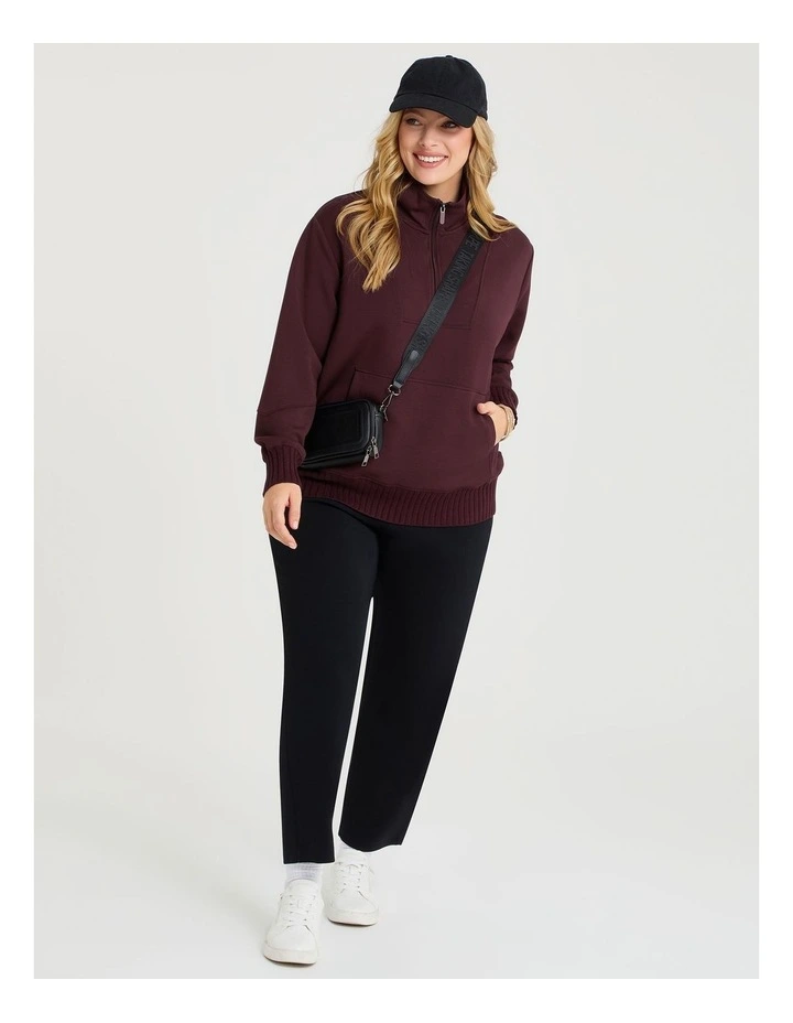 Luxe Touch Half Zip Top in Plum image 4