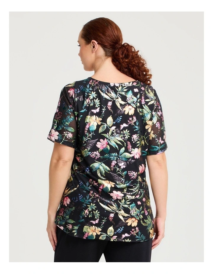 Foil Floral Mesh Top Floral image 2