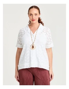 Elsa Lace Knit Top Ivory