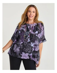 Artemis Foil Chiffon Top in Floral