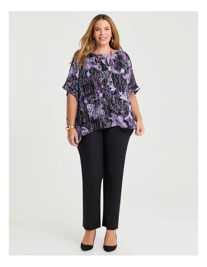 Artemis Foil Chiffon Top in Floral image 3