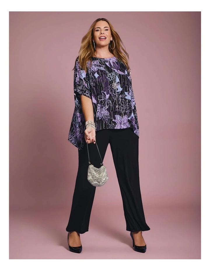 Artemis Foil Chiffon Top in Floral image 4