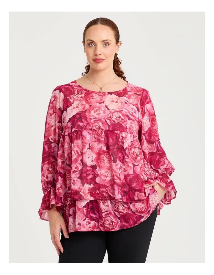 Floral Bouquet Chiffon Top Floral image 1