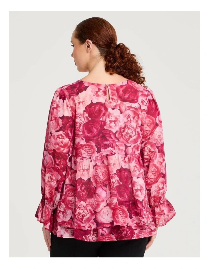 Floral Bouquet Chiffon Top Floral image 2