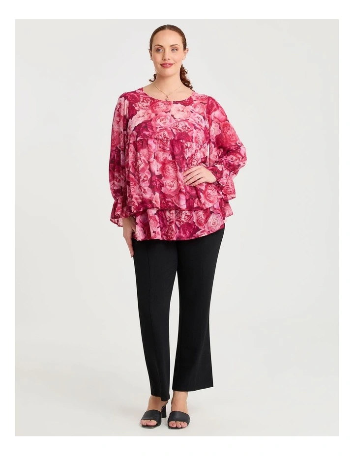 Floral Bouquet Chiffon Top Floral image 3