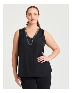 Bliss Luxe Satin Tank Black