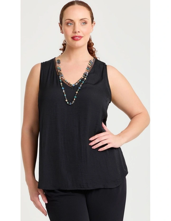 Bliss Luxe Satin Tank Black image 1