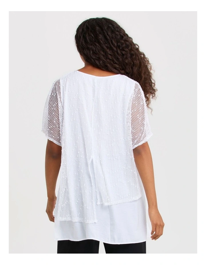Viva Luxe Weave Layered Top White image 2