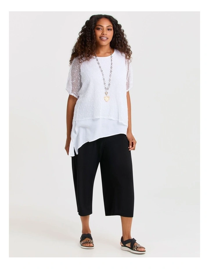 Viva Luxe Weave Layered Top White image 3