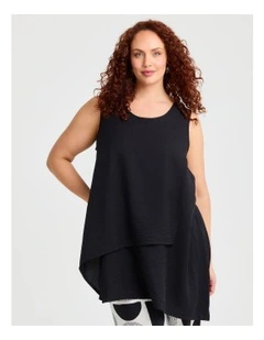 Natural Layering Sleeveless Top Black