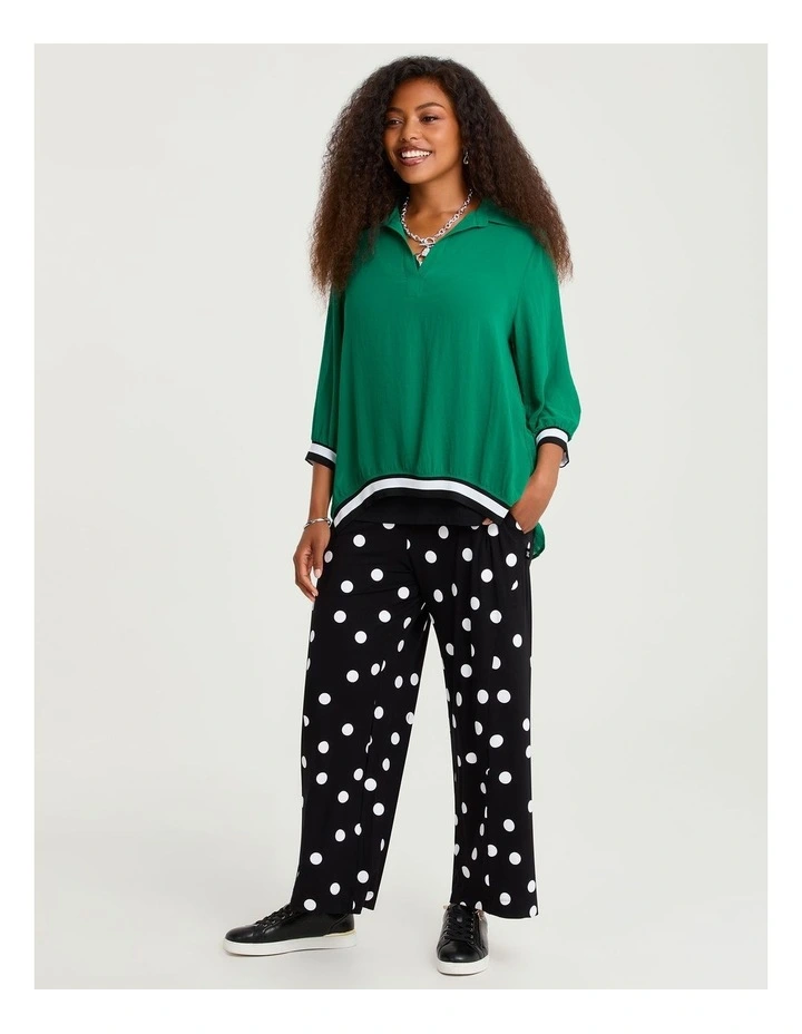 Chiffon Carrie Collar Top Lush Green image 3