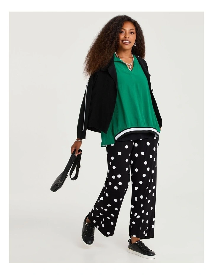 Chiffon Carrie Collar Top Lush Green image 4