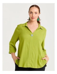 Natural Out And About Top Caper Green