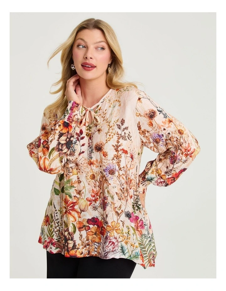 Fleur Natural Boho Top Print image 1