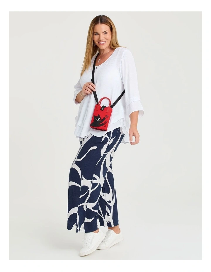 Button Crinkle Natural Top White image 4