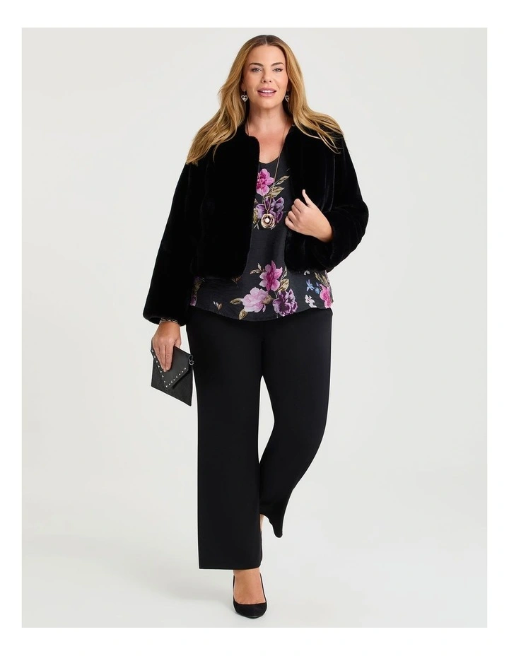 Floral Tencel Shirred Sleeve Blouse in Multi image 4