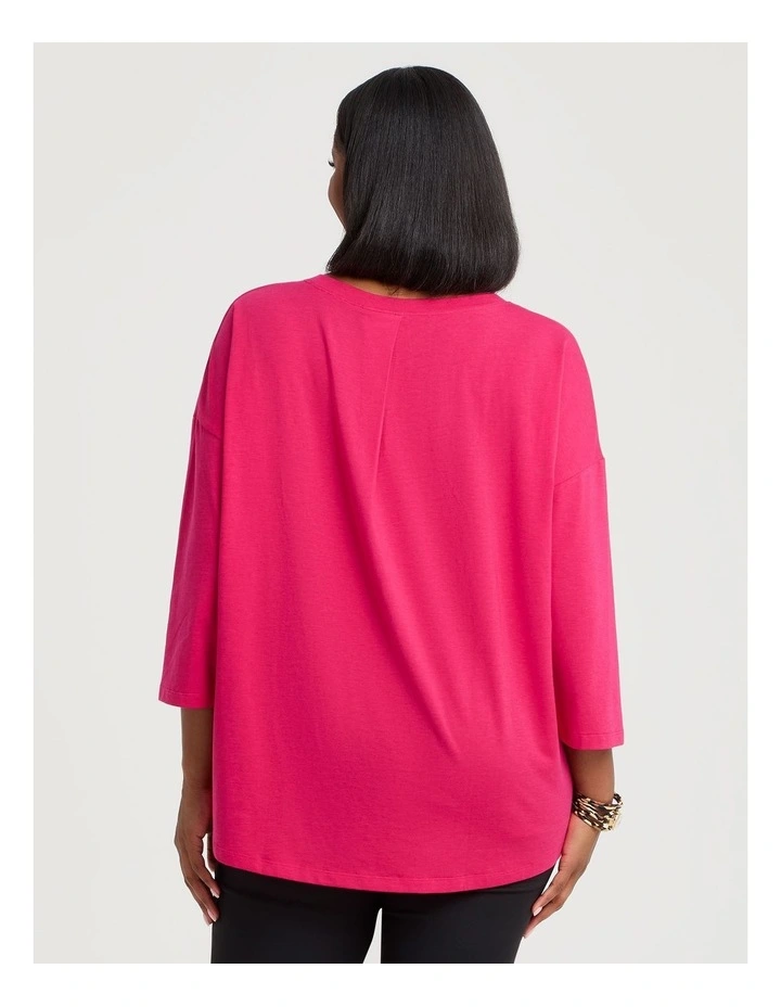 Pima Cotton Icon Top in Bright Rose image 2