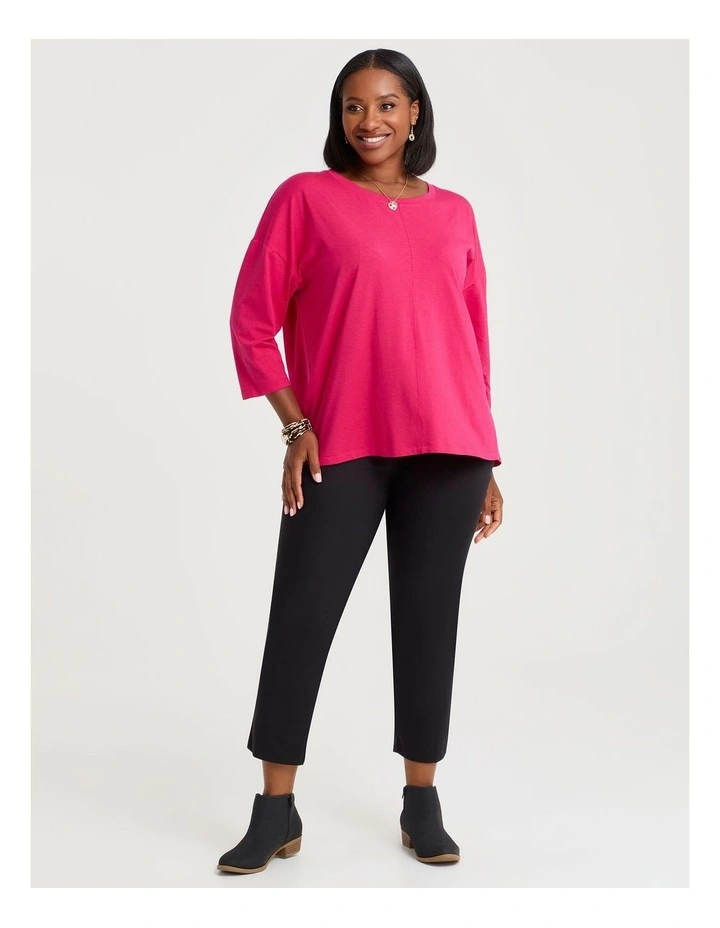 Pima Cotton Icon Top in Bright Rose image 3