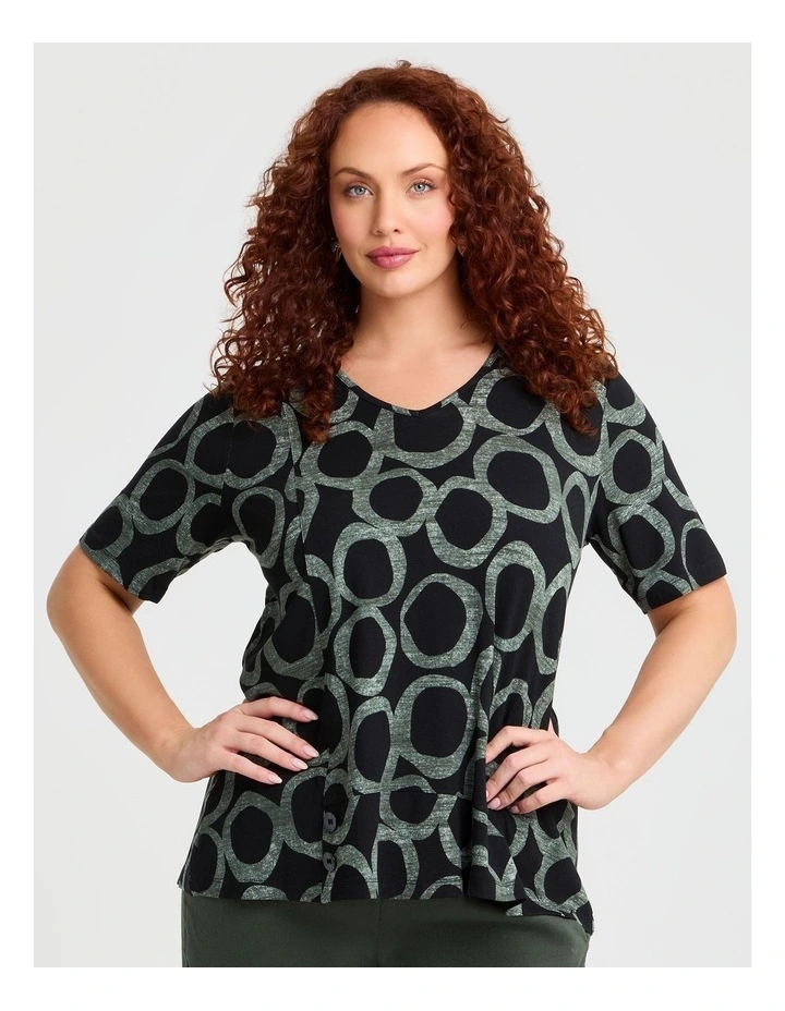 Natural Millie Spot Top Khaki/black image 1