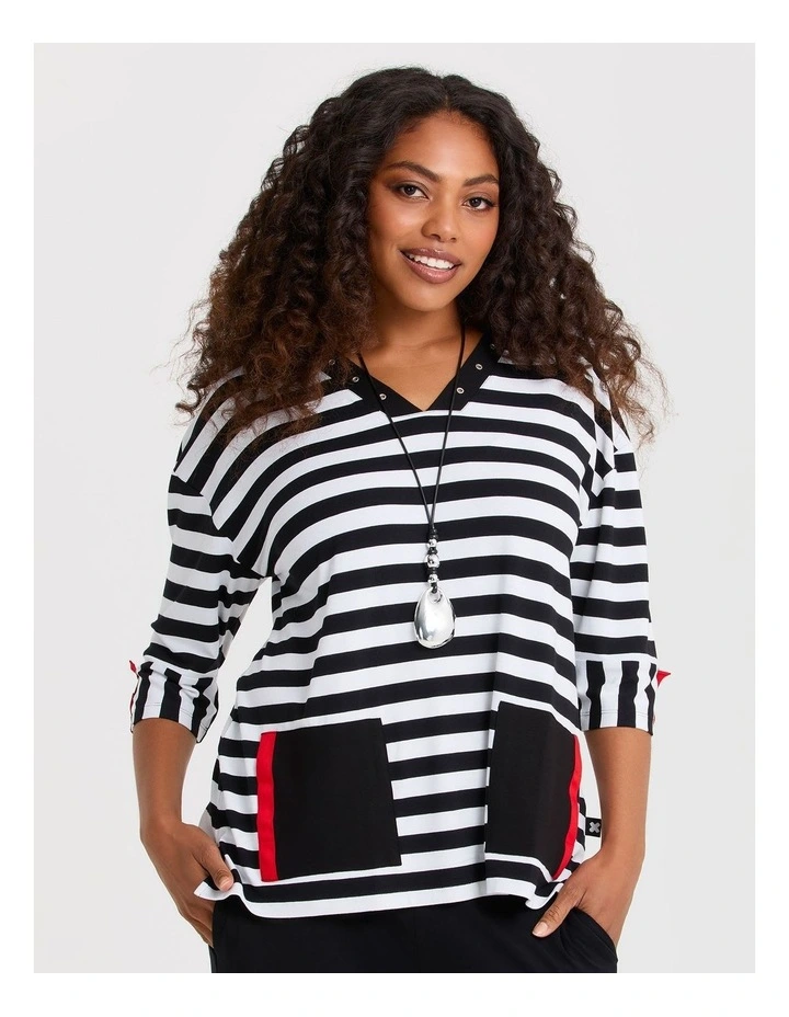 Natural Duo Spliced Stripe Top Stripe image 1