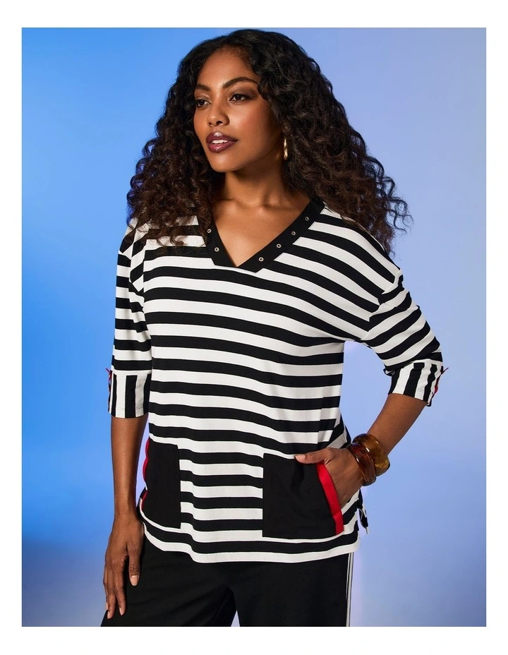 Natural Duo Spliced Stripe Top Stripe image 4
