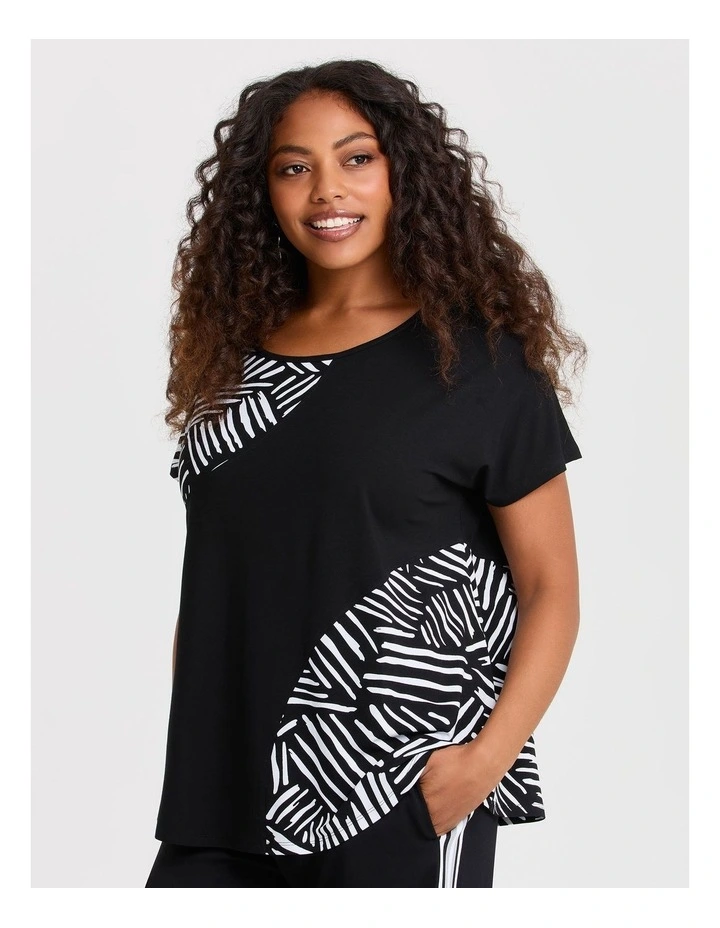 Natural Duet Abstract Top in Black image 1