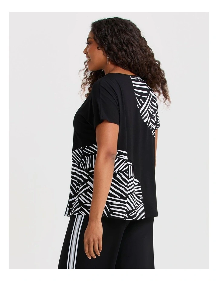 Natural Duet Abstract Top Black/print image 4