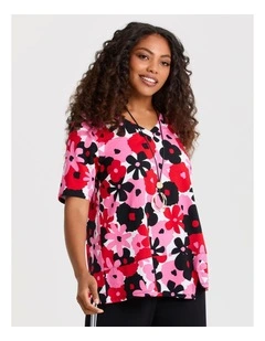 Pima Cotton Poppy Top Print