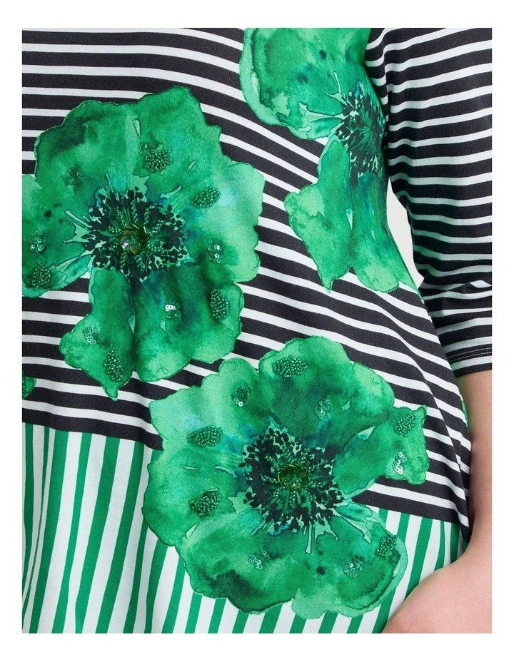 Poppy Stripe Cotton Modal Top Stripe Print image 3