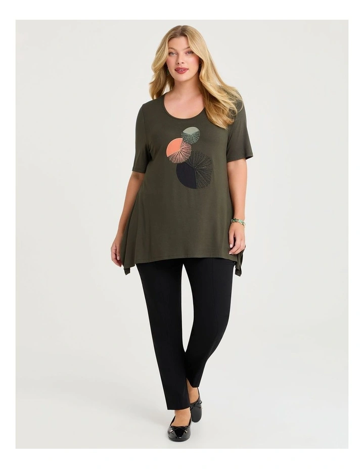 Circle Applique Natural Top Olive image 3