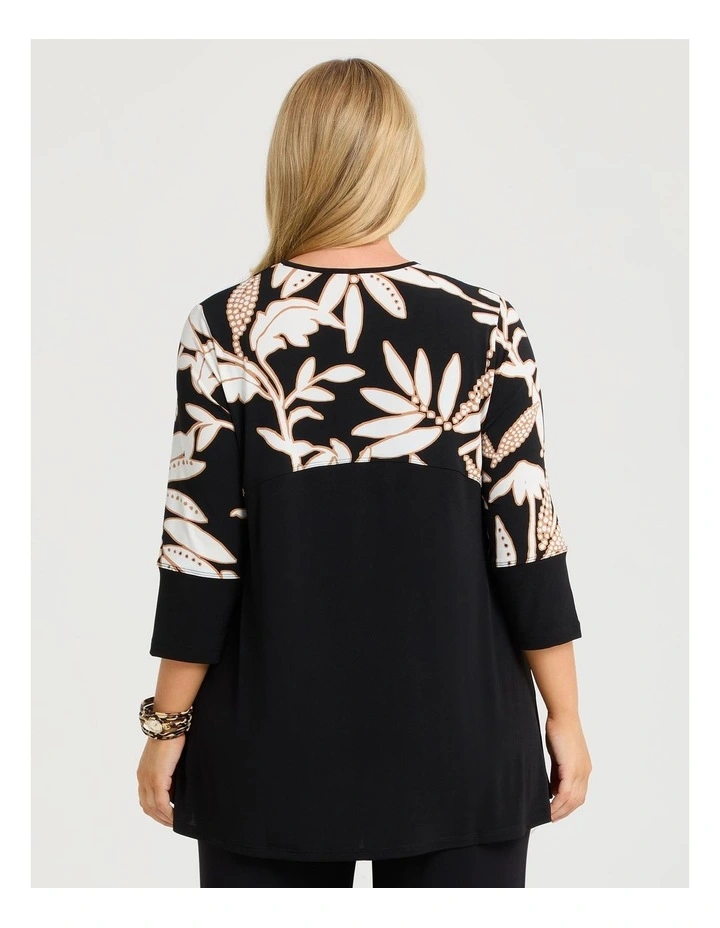 Safari Scene Luna Spliced Top Botanical Print image 2