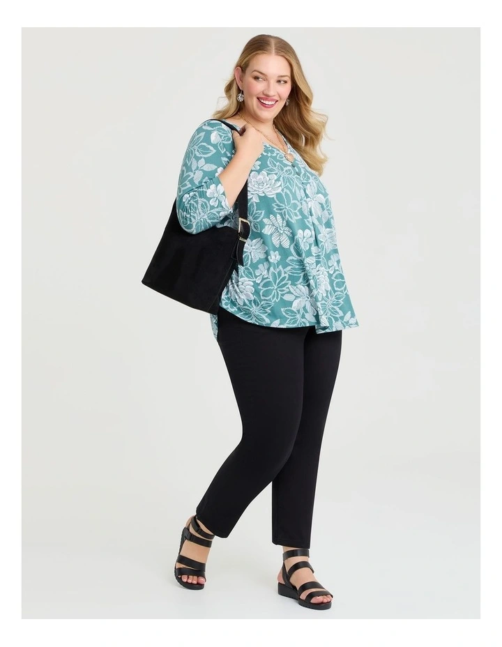 Piia Pleat Front Luna Top Sage Floral Print image 4