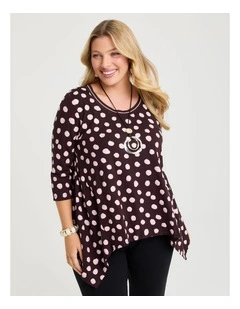 Natural Renee Top Spot Print