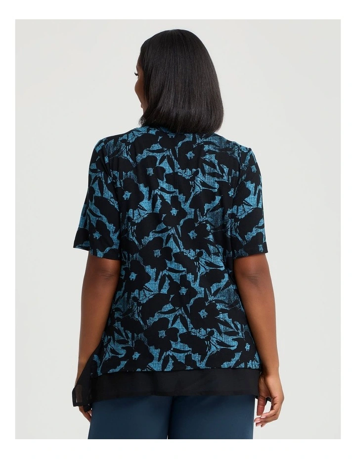 Natural Abstract Adele Spliced Top Print image 2