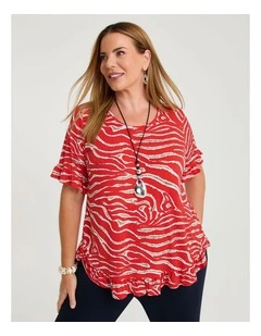 Salsa Luna Top in Red Print