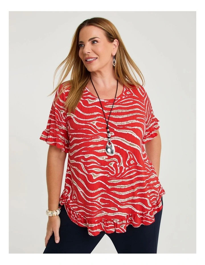 Salsa Luna Top in Red Print image 1