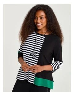 Natural Samara Stripe Top Multi