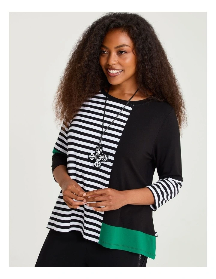 Natural Samara Stripe Top Multi image 1