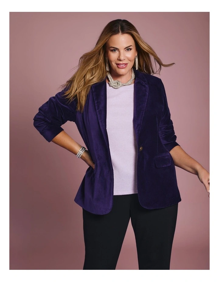 Cass Soft Knit Button Sleeve Top Lilac image 4