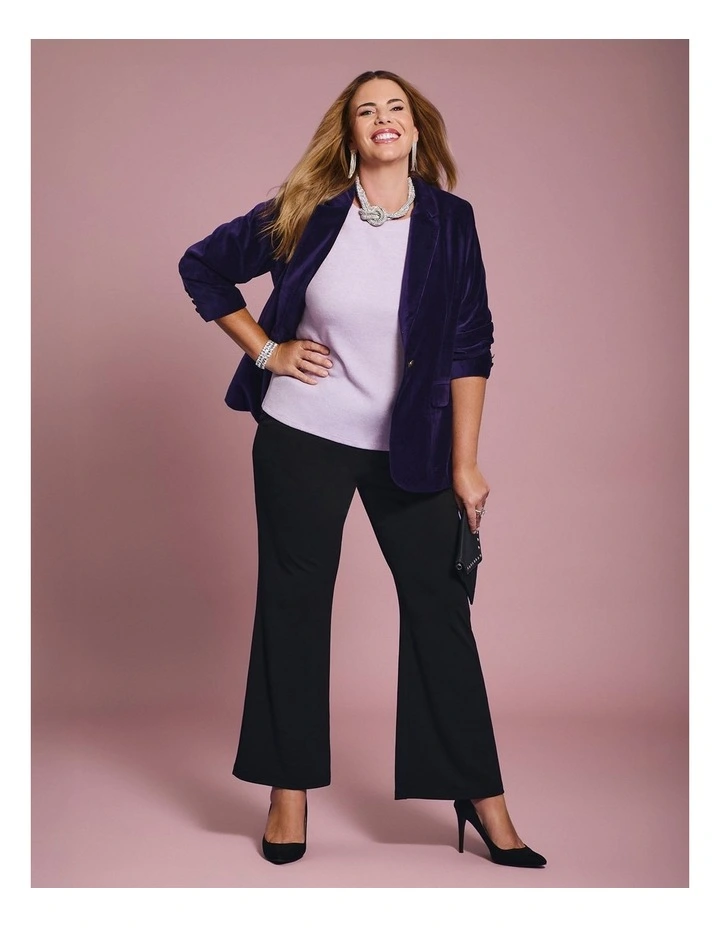 Cass Soft Knit Button Sleeve Top Lilac image 5