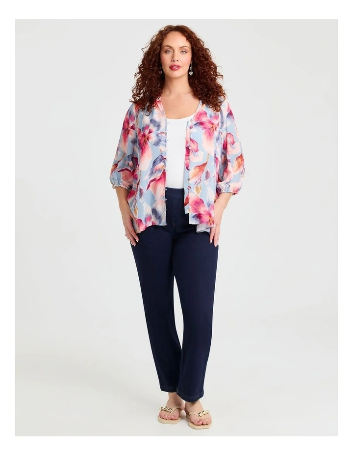 Natural Bloom Print Top in Print image 3
