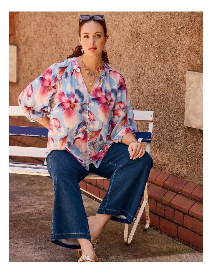 Natural Bloom Print Top in Print image 6